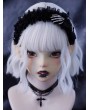 Black Gothic Skeleton Hand Mesh Ruffle Headband