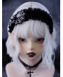 Black Gothic Spider Web Ruffle Costume Headband