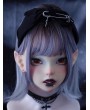 Black and Silver Cross Pin Bowknot Punk Lolita Headdress