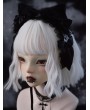 Black Gothic Lace Bow Plush Cat Ears Headband