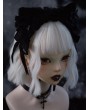 Black Gothic Ribbon Bow Plush Cat Ears Headband