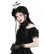 Dark in love Black Gothic Long Ruffle Lace Mesh Neck Tie