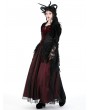 Dark in love Black Vintage Gothic Patterned Velvet Lace Flared Sleeves Shrug for Women