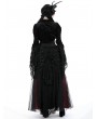 Dark in love Black Vintage Gothic Patterned Velvet Lace Flared Sleeves Shrug for Women