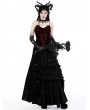 Dark in love Scarlet Red Bats Gothic Side Zip Corset Top for Women