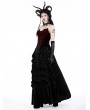 Dark in love Scarlet Red Bats Gothic Side Zip Corset Top for Women