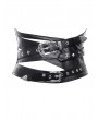 Dark in love Black Gothic Punk Metal Buckle Bandage Waistband for Women