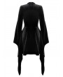 Dark in love Black Gothic Spider Web Long Trumpet Sleeve Short Velvet Dress