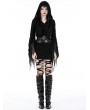 Dark in love Black Gothic Evil Devil Ragged Slim Hooded Mini Dress