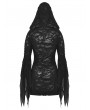 Dark in love Black Gothic Evil Devil Ragged Slim Hooded Mini Dress