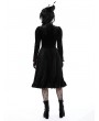 Dark in love Black and Scarlet Red Vintage Gothic Velvet Mid-Length Dress