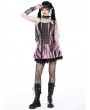 Dark in love Pink Gothic Punk Dye Rebel Sleeveless Short Slim Dress