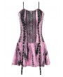 Dark in love Pink Gothic Punk Dye Rebel Sleeveless Short Slim Dress