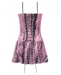 Dark in love Pink Gothic Punk Dye Rebel Sleeveless Short Slim Dress