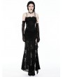 Dark in love Black Gothic Lace See-Through Sexy Lace Maxi Strap Dress