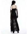 Dark in love Black Gothic Lace See-Through Sexy Lace Maxi Strap Dress