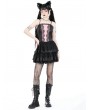 Dark in love Black and Pink Gothic Doll Lace Frilly Short Dress