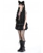 Dark in love Black and Pink Gothic Doll Lace Frilly Short Dress