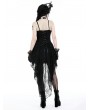 Dark in love Black Gothic Strap Rose Bloom Dovetail Lace Party Dress