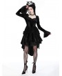 Dark in love Black Gothic Retro Tasseled Dovetail Velvet Dress