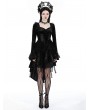 Dark in love Black Gothic Retro Tasseled Dovetail Velvet Dress