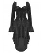 Dark in love Black Gothic Retro Tasseled Dovetail Velvet Dress