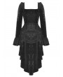 Dark in love Black Gothic Retro Tasseled Dovetail Velvet Dress