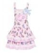 Dark in love Pink Lolita Temptation Love Bear Print Short Dress