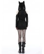 Dark in love Black Gothic Punk Devil Cat Ear Hooded Slim Mini Dress