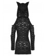 Dark in love Black Gothic Punk Devil Cat Ear Hooded Slim Mini Dress