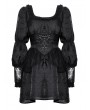 Dark in love Black Gothic Retro Princess Bubble Sleeves Short Dress