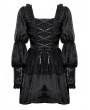 Dark in love Black Gothic Retro Princess Bubble Sleeves Short Dress