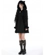 Dark in love Black Gothic Cute Cat Ear Double-Breasted Woolen Coat for Women