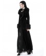 Dark in love Black Gothic Ladylike Fur Velvet Long Coat for Women