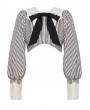 Dark in love Vintage Gothic Striped Big Bow Short Jacket for Women