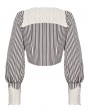 Dark in love Vintage Gothic Striped Big Bow Short Jacket for Women