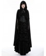 Dark in love Black Retro Gothic Knight Errant Cutout Long Velvet Cape for Women