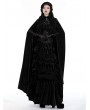 Dark in love Black Retro Gothic Knight Errant Cutout Long Velvet Cape for Women