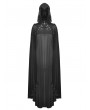 Dark in love Black Retro Gothic Knight Errant Cutout Long Velvet Cape for Women