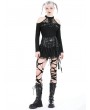 Dark in love Black Gothic Punk Rebel PU Mesh Splicing Mini Skirt