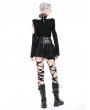 Dark in love Black Gothic Punk Rebel PU Mesh Splicing Mini Skirt