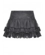 Dark in love Black Gothic Punk Rock Eyelet Drop Tulle Mini Skirt