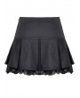 Dark in love Black Gothic Punk Metal Ring Pleated Mini Skirt