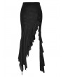Dark in love Black Gothic Sexy Slit Ruffle Long Fishtail Skirt