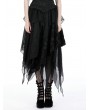 Dark in love Black Gothic Daily Wear Messy Irregular Skirt