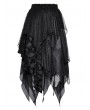 Dark in love Black Gothic Daily Wear Messy Irregular Skirt