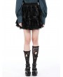 Dark in love Black Gothic Lolita Frilly Layered Velvet Mini Skirt