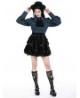 Dark in love Black Gothic Lolita Frilly Layered Velvet Mini Skirt