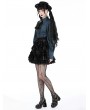 Dark in love Black Gothic Lolita Frilly Layered Velvet Mini Skirt