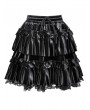 Dark in love Black Gothic Lolita Frilly Layered Velvet Mini Skirt